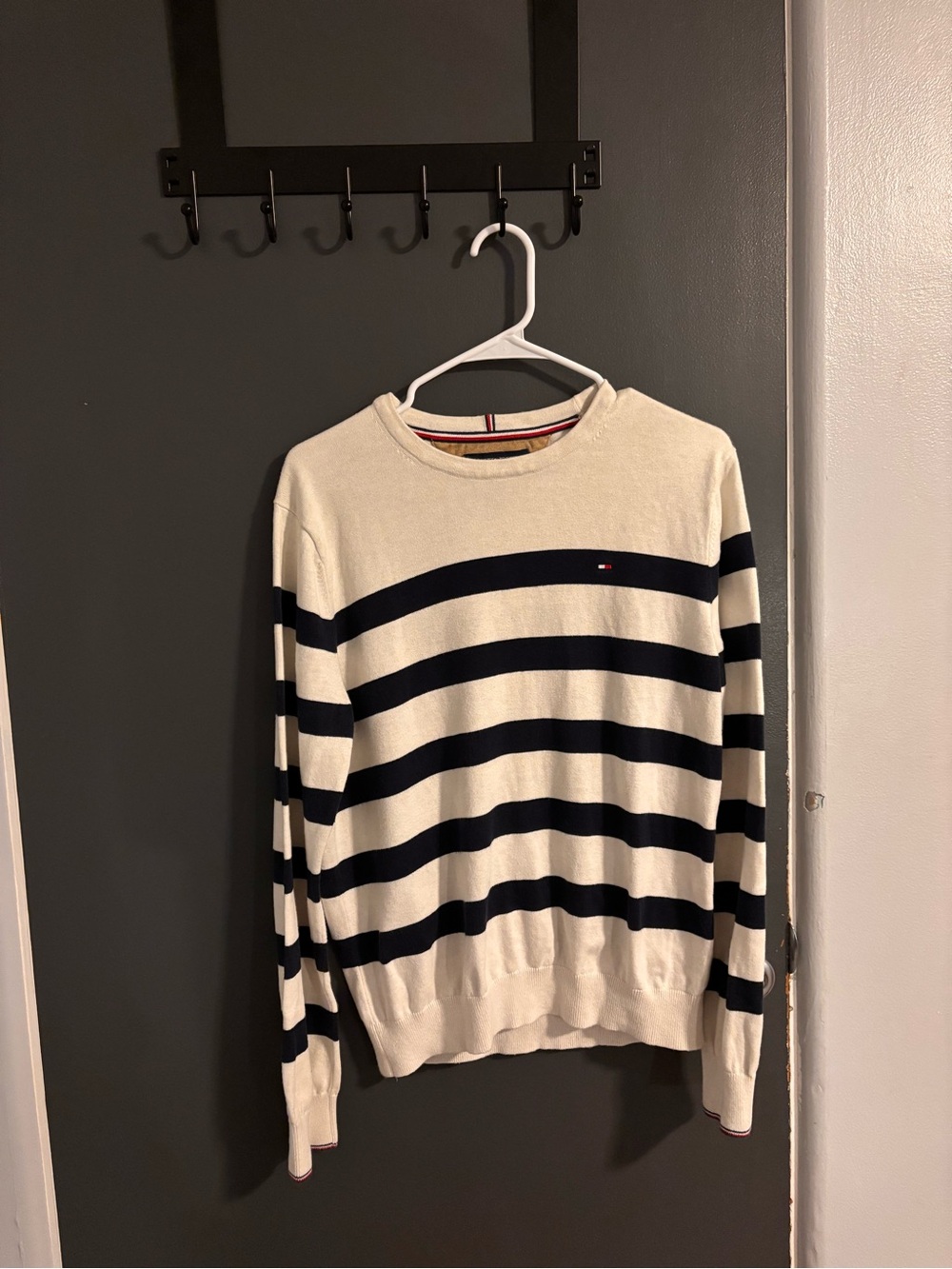 Tommy Hilfiger navy and white striped sweater and pants set!